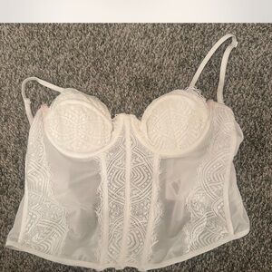 Garage Elegant White Lace Bustier